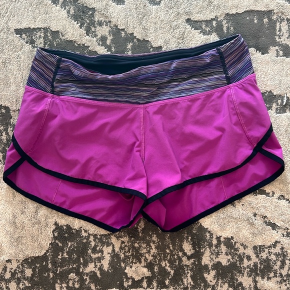lululemon athletica Speed Short Ultra Violet/Space Dye Twist/Naval Blue Size 6 - Picture 3 of 6